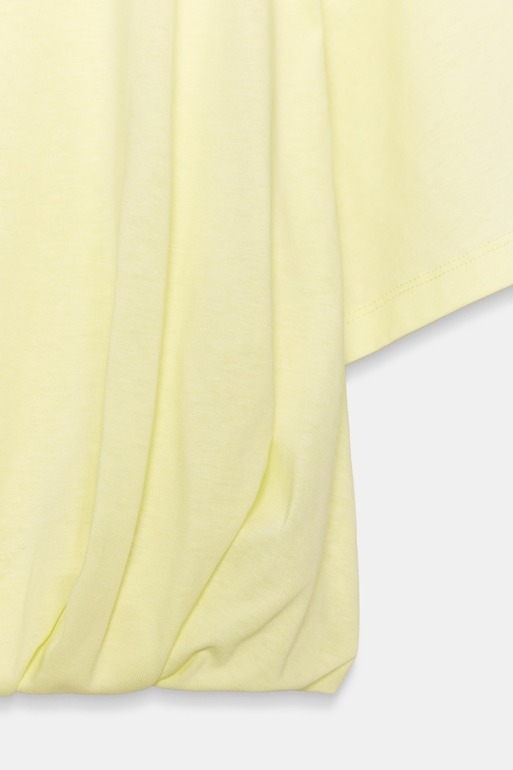 CROPPED PUFF HEM T-SHIRT